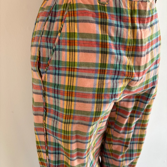 J Crew Peach Plaid Pants - Picture 3 of 5